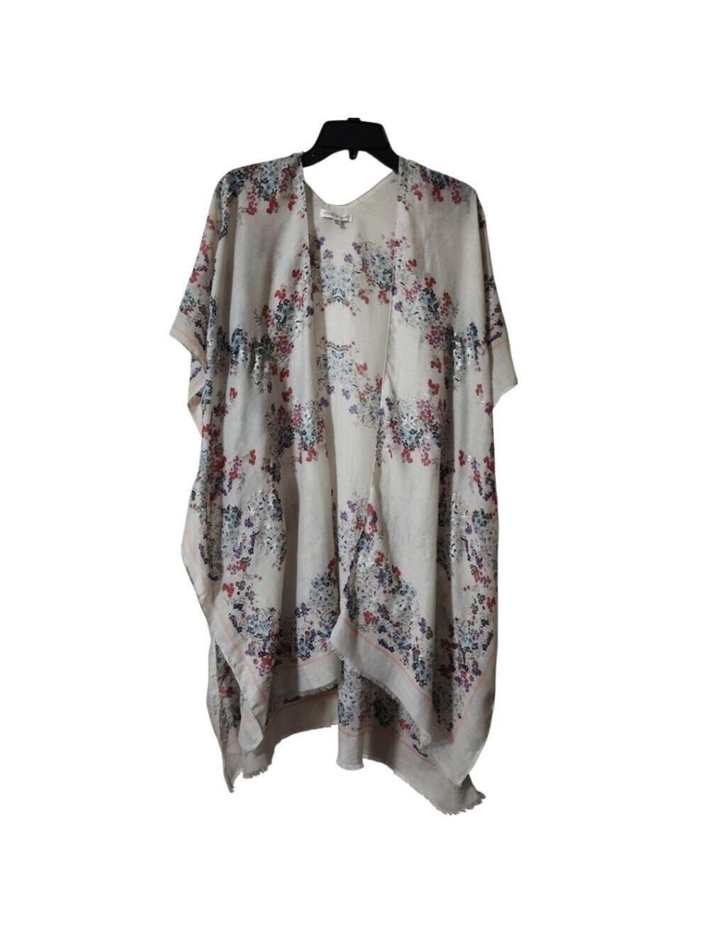 Woven Heart Floral Duster Short Sleeve OS - Picture 1 of 7